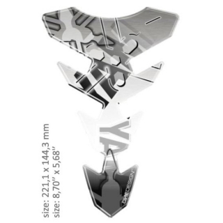 Samolepka - tank pad na nádrž motocyklu ONEDESIGN UNIVERSAL TANK PAD GLOSS BLACK/GRAY/WHITE - YAMAHA 