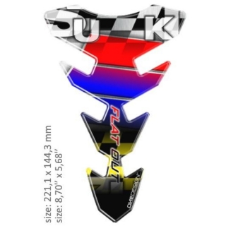 Samolepka - tank pad na nádrž motocyklu ONEDESIGN UNIVERSAL TANK PAD GLOSS RED/BLUE/BLACK/YELLOW/WHITE - SUZUKI DESIGN