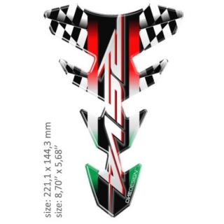 Samolepka - tank pad na nádrž motocyklu ONEDESIGN UNIVERSAL TANK PAD GLOSS GREEN/WHITE/RED/BLACK/WHITE - APRILIA RSV4 DESIGN 