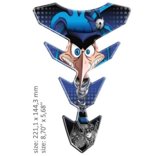 Samolepka - tank pad na nádrž motocyklu ONEDESIGN UNIVERSAL TANK PAD GLOSS BLUE/BLACK - FACE DESIGN