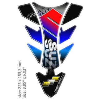Samolepka - tank pad na nádrž motocyklu ONEDESIGN UNIVERSAL TANK PAD GLOSS RED/BLUE/BLACK/YELLOW/WHITE - SUZUKI DESIGN 