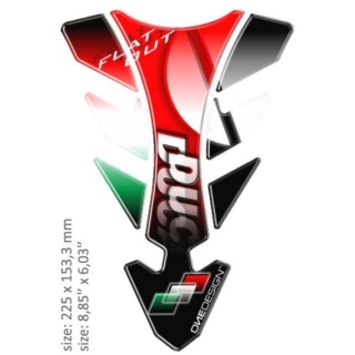 Samolepka - tank pad na nádrž motocyklu ONEDESIGN UNIVERSAL TANK PAD GLOSS RED/GREEN/WHITE/BLACK - DUCATI DESIGN 