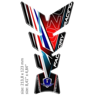 Samolepka - tank pad na nádrž motocyklu ONEDESIGN UNIVERSAL TANK PAD GLOSS BLACK/RED/WHITE/BLUE - SUZUKI 