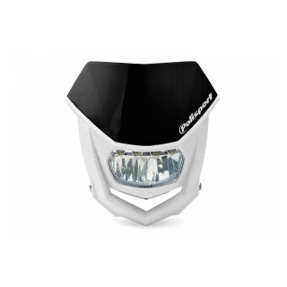 Univerzální přední maska se světlem POLISPORT HALO LED HEADLIGHT ECE APPROVED BLACK/WHITE