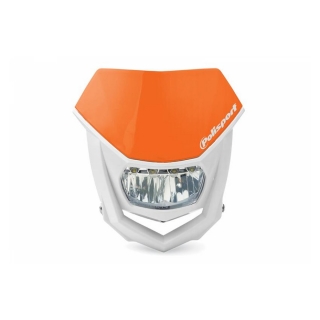 Univerzální přední maska se světlem POLISPORT HALO LED HEADLIGHT ECE APPROVED ORANGE/WHITE