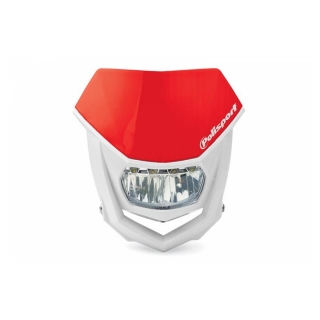 Univerzální přední maska se světlem POLISPORT HALO LED HEADLIGHT ECE APPROVED RED/WHITE