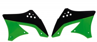 a Spoilery chladiče (Kawasaki KX 450 F 09-11), RTECH (černo-zelené, pár)