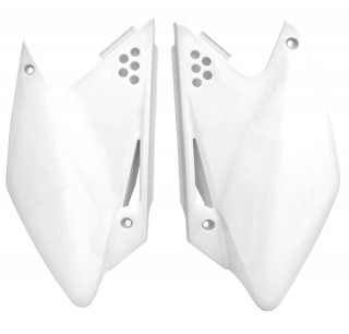 a Boční číslové tabulky RTECH Kawasaki KX 250 F 2006-2008 (bílé, pár)