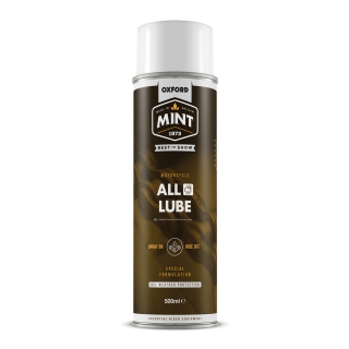 Mazivo na řetěz motocyklu ve spreji OXFORD MINT ALL LUBE do suchého a deštivého počasí 500 ml