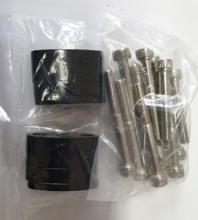 Sada na zvýšení řidítek (průměr 22 mm) včetně šroubů (barva černá)