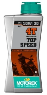 Moderní syntetický vysoce výkonný motorový olej pro 4-taktní motocykly MOTOREX TOP SPEED 4T 10W/30 balení 1 litr