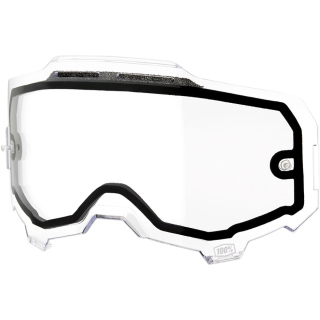 Náhradní sklo pro motokrosové brýle 100% ARMEGA / 100% ARMATIC - DVOJITÉ VENTILAČNÍ - čiré