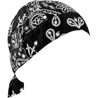 Šátek na hlavu / pirátka ZANHEADGEAR ROAD HOG ZSG101 barva černá/bílá
