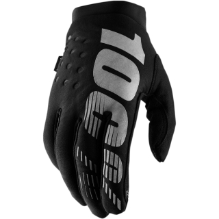 Dětské motokrosové rukavice do chladného počasí 100% BRISKER BLACK