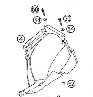 Zadní část airboxu pro KTM SX 125-520  98-04