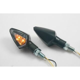 Univerzální přední LED blinkry / poziční  PARTS EUROPE TURN SIGNAL černé pouzdro s čirým objektivem - PÁR