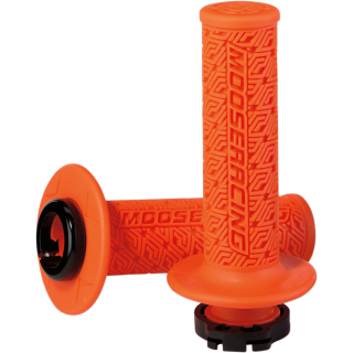 a Motokrosové gripy MOOSE RACING LOCK-ON oranžová - pár