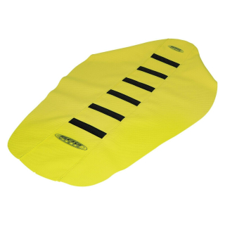a Potah sedla SDG SEAT COVER 6 RIB GRIPPER SUZUKI DRT 400 2000-2019 ŽLUTÁ/ČERNÁ