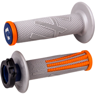 a Motokrosové rukojeti - gripy ODI EMIG PRO V2 LOCK-ON 2-TAKTY/4-TAKTY ORANŽOVÁ/ŠEDÁ