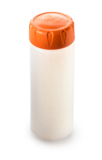 a Odměrka na kapaliny KTM OIL BOTTLE 250 ml barva mléčná/oranžová