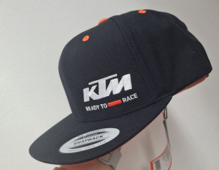 Pánská čepice - kšiltovka KTM TEAM SNAPBACK CAP ČERNÁ/ORANŽOVÁ šité loga