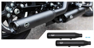 Koncovky výfuku S&S CYCLE Grand National 550-1001 pro HARLEY-DAVIDSON SPORTSTER 2014-2020 barva černá matná 