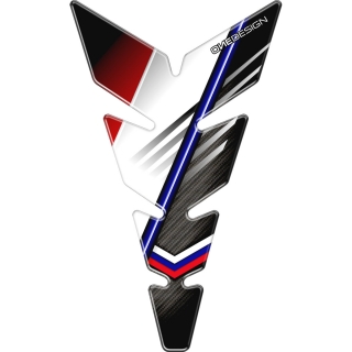 Samolepka - tank pad na nádrž motocyklu ONEDESIGN TANKPAD MOON ČERVENÁ/BÍLÁ/MODRÁ rozměr 134mm x 223mm