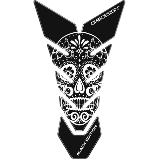 Samolepka - tank pad na nádrž motocyklu ONEDESIGN TANKPAD BLACK EDITION SKULL