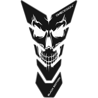 Samolepka - tank pad na nádrž motocyklu ONEDESIGN TANKPAD BLACK EDITION SKULL
