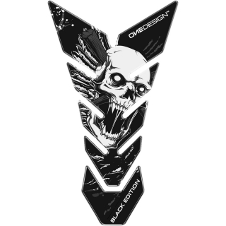 Samolepka - tank pad na nádrž motocyklu ONEDESIGN TANKPAD BLACK EDITION SKULL