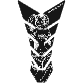 Samolepka - tank pad na nádrž motocyklu ONEDESIGN TANKPAD BLACK EDITION WOMAN