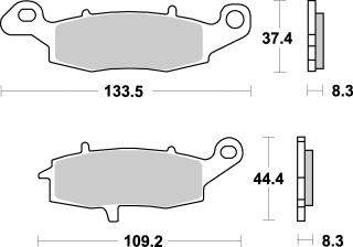 Brzdové destičky SUZUKI GSX F 600 98-06 PRAVÁ