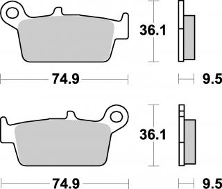 Brzdové destičky HONDA CR 80 R 97-02 ZADNÍ